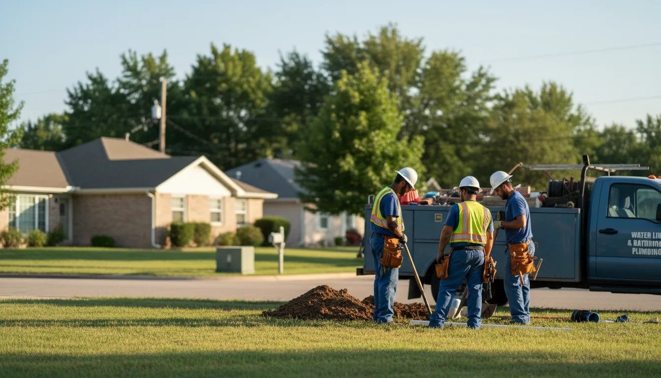 Residential water line and bathroom plumbing service in Colmar, PA